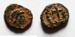 Ancient Coins - ROMAN AE 4 WITH CROSS