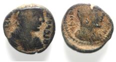 Ancient Coins - Arabia. Nabataean Kings. Malichus II (AD 40-70). AR sela (14mm, 3.73g). Petra mint. Struck in regnal year 21 (AD 60/1).