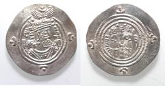 Ancient Coins - CHOICE QUALITY: Sasanian Kingdom. Khusru II. A.D. 591-628. AR drachm.
