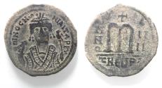 Ancient Coins - AS FOUND: MAURICE TIBERIUS AE FOLLIS. BYZANTINE