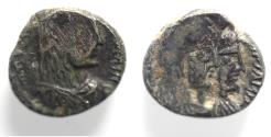 Ancient Coins - Arabia. Nabataean Kings. Aretas IV (9 BC-AD 40). AR sela (15mm, 4.39g). Petra mint. Struck c. AD 23/4-39/40.