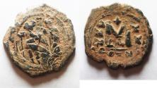 Ancient Coins - ORIGINAL DESERT PATINA: BYZANTINE. BEAUTIFUL CONSTANS II AE FOLLIS
