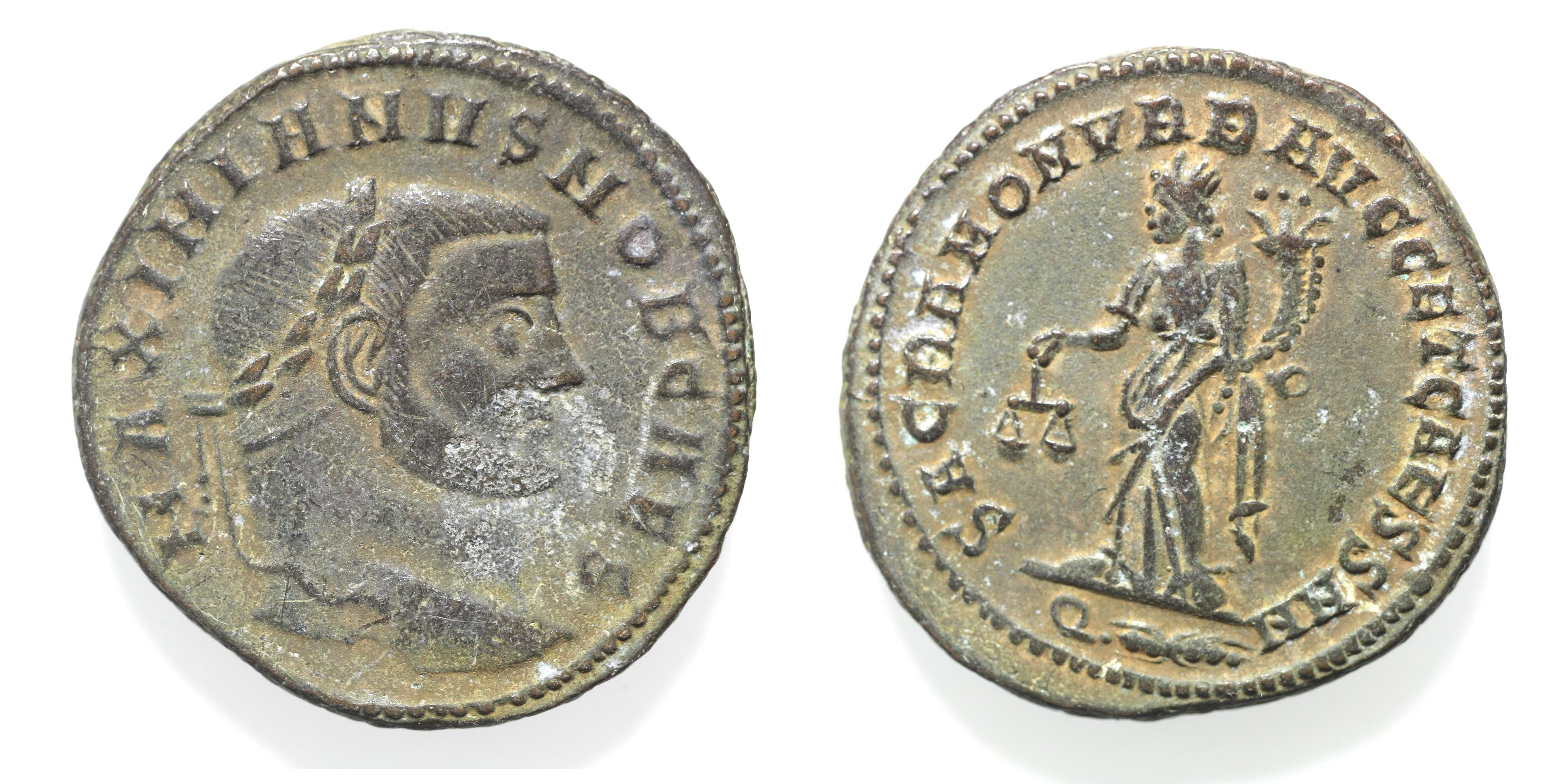 MAXIMIANUS LARGE AE FOLLIS | Roman Imperial Coins