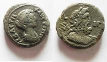Ancient Coins - EGYPT, Alexandria. Faustina Junior, daughter of Antoninus Pius. Augusta, AD 147-175. BI Tetradrachm 