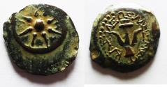 Ancient Coins - Judaea, Alexander Jannaeus, 103-76 BC, AE Prutot (Biblical Widow's Mites).