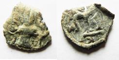 World Coins - 	ARAB-BYZANTINE. AE FALS. IMITATING CONSTANS II AE FOLLIS. ORIGINAL DESERT PATINA