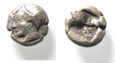 Ancient Coins - Ionia. Phokaia. c. 521-478 BC. AR diobol (9mm, 1.26g).