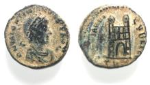 Ancient Coins - Roman Imperial. Valentinian II (AD 375-392). AE 4mm, 1.64g. Thessalonica mint. Struck AD 384-388.