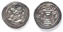 Ancient Coins - Sasanian Kingdom, Peroz I, 458-471 AD. AR drachm