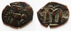 World Coins - Arabic countermark (Allah or illah):  Islamic. Arab-Byzantine AE follis (23mm, 3.81g).