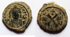 Ancient Coins - Byzantine. Maurice Tiberius AE DECANUMMIUM