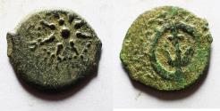 Ancient Coins - Judaea, Alexander Jannaeus, 103-76 BC, AE Prutot (Biblical Widow's Mites).