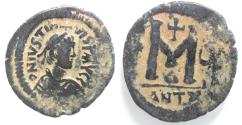 Ancient Coins - BYZANTINE. JUSTIN I AE  FOLLIS. AS FOUND