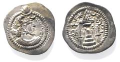 Ancient Coins - Sasanian Empire. Kavad I (first reign, AD 488-497). AR drachm (27mm, 4.08g) AL mint.