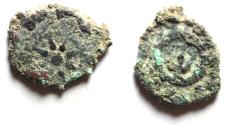 Ancient Coins - AS FOUND: Judaea, Alexander Jannaeus, 103-76 BC, AE Prutah (Biblical Widow's Mites).