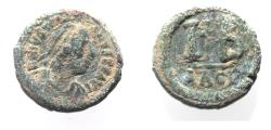 Ancient Coins - AS FOUND: JUSTIN II AE 12 Nummi.  AD 518-527. Alexandria mint.