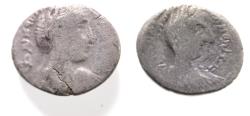 Ancient Coins - Very rare: Arabia. Nabataean Kings. Aretas IV (9 BC-AD 40). AR sela (16mm, 3.55g). Petra mint. Struck in regnal year 37(?) (AD 28/9).
