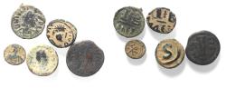 Ancient Coins - BYZANTINE . LOT OF 5 BRONZE COINS