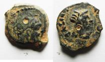 Ancient Coins - AS FOUND: PTOLEMAIC EMPIRE. CYRENE , PTOLEMY V AE 17 , WITH LIBYA ON REVERSE