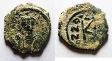 Ancient Coins - AS FOUND: Maurice Tiberius AE HALF FOLLIS