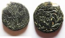 Ancient Coins - BE-HEADER OF JOHN THE BAPTIST: Judaea. Herodian dynasty. Herod Antipas (4BC-AD 39) AE unit (23mm, 13.03g). Tiberias mint.Struck in renal year 33 (AD 29/30).