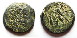 Ancient Coins - GREEK. Ptolemaic Kingdom. Ptolemy V Epiphanes (204-180 BC). AE diobol (34mm, 28.17g). Tyre mint.
