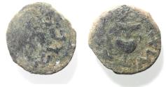Ancient Coins - AS FOUND: Judaea. Jewish War. First Revolt. AE Prutah. Year 2. 67/68 C.E.