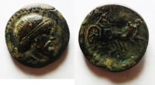 Ancient Coins - Parthian Empire. Mithradates I, 165-132 BC. AE tetrachalkon (18mm, 6.14g), Ekbatana mint. Parthia