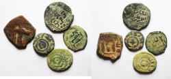 Ancient Coins - LOT OF 5 ISLAMIC BRONZE COINS