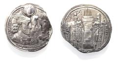 Ancient Coins - SASANIAN KINGS. Vahr?m (Bahram) II, with Queen and Prince 4. AD 276-293. AR Drachm
