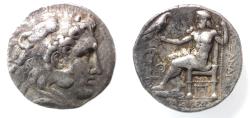 Ancient Coins - Seleukid Kings. Seleukos I Nikator (312-281 BC). AR tetradrachm (26mm, 16.91g). In name and types of Alexander the Great. Babylon II mint. Struck c. 311-300 BC.