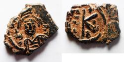 Ancient Coins - BYZANTINE. TIBERIUS II CONSTANTINE AE HALF FOLLIS