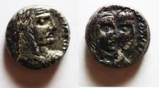 Ancient Coins - Arabia. Nabataean Kings. Aretas IV (9 BC-AD 40). AR sela (14mm, 3.85g). Petra mint. Struck c. AD 24/5-39/40.