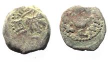 Ancient Coins - Judaea. Jewish War. First Revolt. AE Prutah. Year 2. 67/68 C.E.