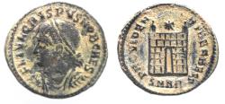 Ancient Coins - AS FOUND: CRISPUS AE FOLLIS. CAMP GATE