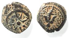 Ancient Coins - Judaea, Alexander Jannaeus, 103-76 BC, AE Prutah (Biblical Widow's Mites).