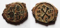 Ancient Coins - PHOCAS (with LEONTIA) AE Decanummium.