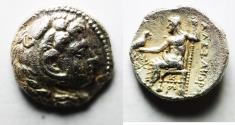 Ancient Coins - Apparently unpublished denomination: Macedonian Kings. Alexander III the Great (336-323 BC). AR hemidrachm (12mm, 1.82g). Posthumous issue. Susa mint.