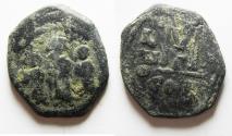 Ancient Coins - Heraclius, with Martina and Heraclius Constantine, Follis, 627-628 A.D.
