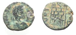 Ancient Coins - ROMAN AE 4 . AS FOUND. CAMP GATE