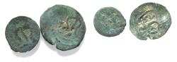Ancient Coins - Judaea, The Herodians. Herod I . LOT OF TWO AE COINS