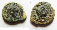 Ancient Coins - AS FOUND: PTOLEMAIC EMPIRE. CYRENE , PTOLEMY V AE19 , WITH LIBYA ON REVERSE