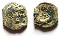 Ancient Coins - ORIGINAL DESERT PATINA: Nabataean Kingdom. Rabbel II & Gamiliath. AD 70 - 106. AE 18