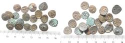 Ancient Coins - LOT OF 20 AS FOUND: Arabia Felix. Himyarite Kingdom. 100 - 300 A.D. Rare copper Bucranium coins.