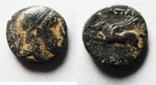 Ancient Coins - GREEK. Seleukid Kingdom. Seleukos II Kallinikos (246-225 BC). AE 14mm, 2.98g. ΔΕΛ Mint, associated with Antioch. Struck c. 228 BC.