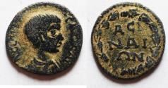 Ancient Coins - Apparently unpublished: Messenia. Asine under Geta (Caesar, AD 198-209). AE assarion (21mm, 3.61g).