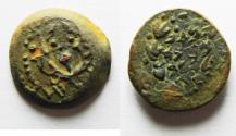 Ancient Coins - JUDAEA. NICE HASMONEAN AE PRUTAH