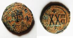 Ancient Coins - MAURICE TIBERIUS (582-602). Antioch. Half Follis