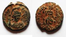 Ancient Coins - THEODOSIUS AE 3 . ORIGINAL DESERT PATINA
