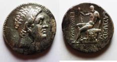Ancient Coins - Greco-Baktrian Kings. Euthydemos I (ca. 230-200 BC). AR tetradrachm (28mm, 16.43g).Mint B ("Baktra”). Struck ca. 206-200 BC.